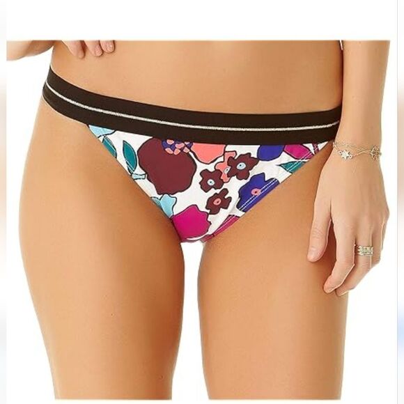 Cole of California Elasticized Swim Bikini bottom size M floral print - Picture 3 of 6